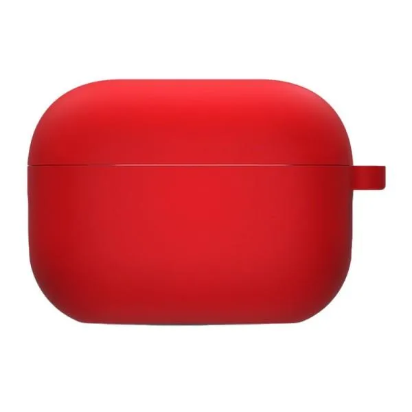 Силиконовый футляр с микрофиброй для наушников Airpods Pro 2 / Pro — Красный — фото 1