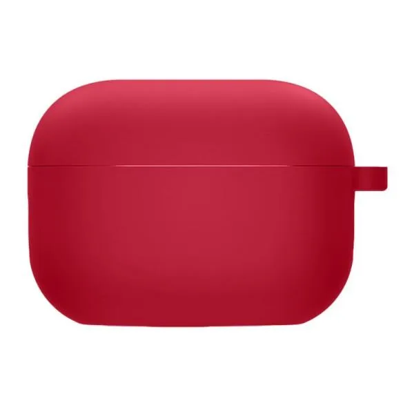 Силиконовый футляр с микрофиброй для наушников Airpods Pro 2 / Pro — Красный — фото 2