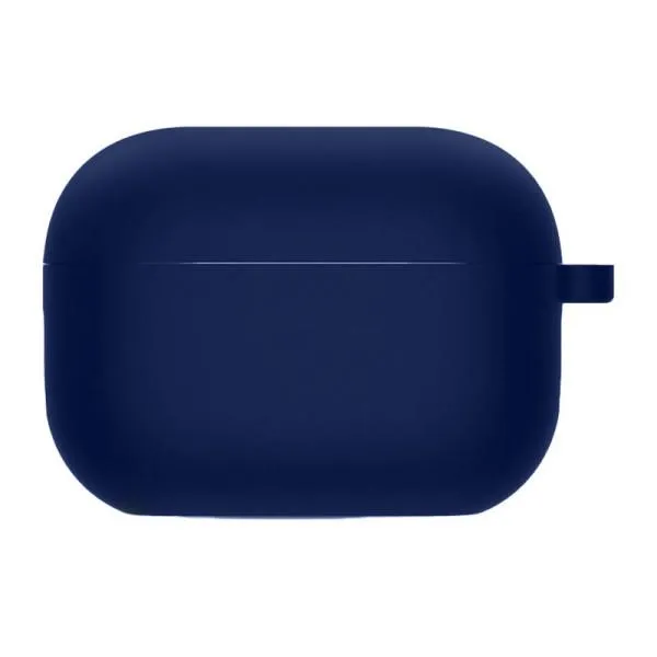 Силиконовый футляр с микрофиброй для наушников Airpods Pro 2 / Pro — Темно-синий