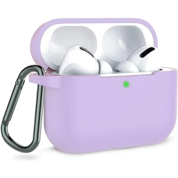 Силиконовый футляр с карабином для наушников AirPods Pro — Сиреневый — фото 1