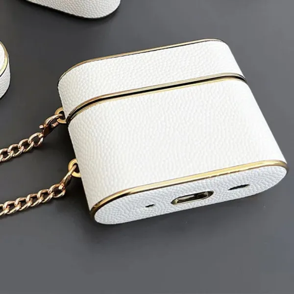 Кожаный футляр Suitcase для наушников AirPods 3 — Белый — фото 3 Кожаный футляр Suitcase для наушников AirPods 3 — Белый — фото 3