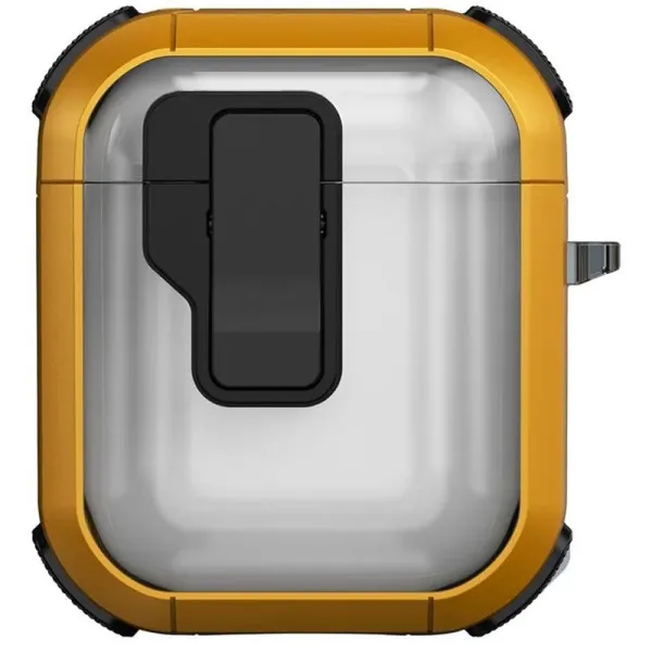 Футляр протиударний Locking Button для навушників Airpods 1/2 — Жовтий