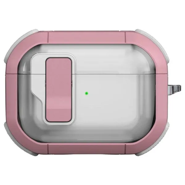 Футляр противоударный Locking Button для наушников Airpods Pro — Розовый — фото 1 Футляр противоударный Locking Button для наушников Airpods Pro — Розовый — фото 1