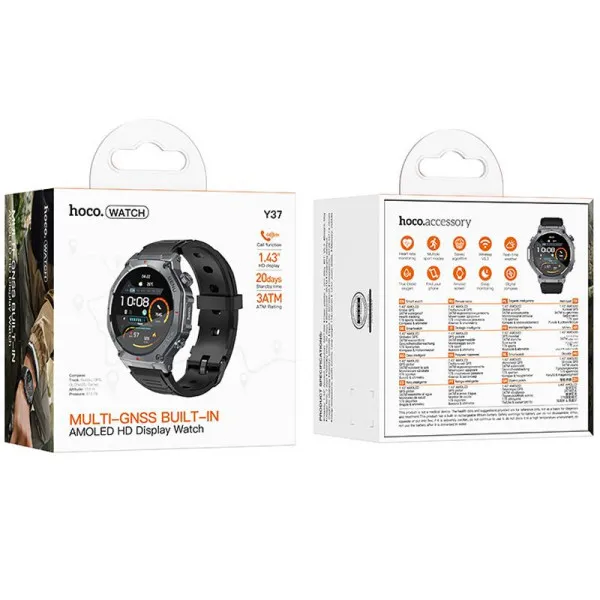 Смарт-часы Hoco Y37 Smart sports watch (call version) — Черный — фото 2