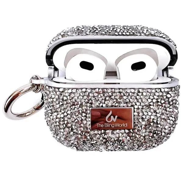 TPU чехол Bling World Rock Diamond для наушников AirPods 3 — Серебряный — фото 2