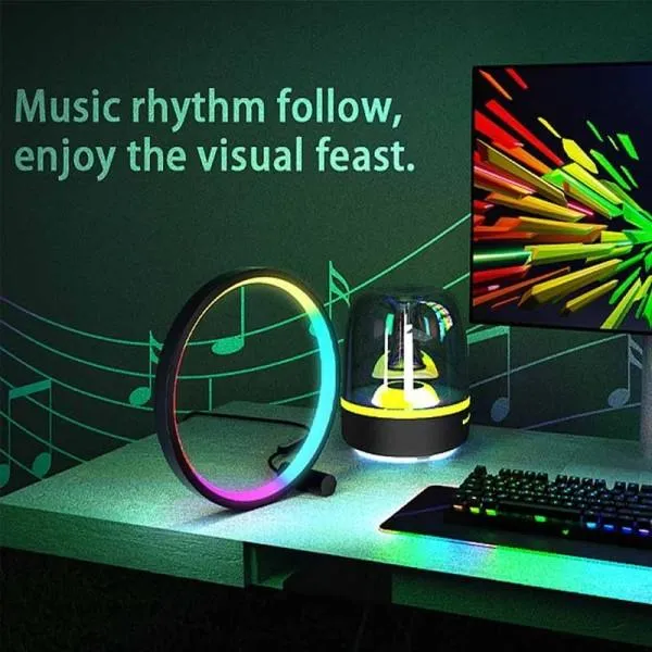 Настольная LED лампа RGB Intelligent circular atmosphere light Bluetooth USB with app — Черный — фото 3 Настольная LED лампа RGB Intelligent circular atmosphere light Bluetooth USB with app — Черный — фото 3