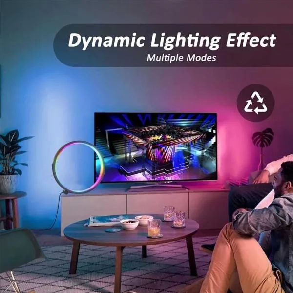 Настольная LED лампа RGB Intelligent circular atmosphere light Bluetooth USB with app — Черный — фото 4 Настольная LED лампа RGB Intelligent circular atmosphere light Bluetooth USB with app — Черный — фото 4