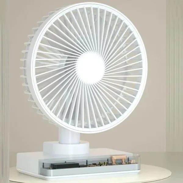Настольный вентилятор DF11-B with clock 7200 mAh — Белый — фото 3
