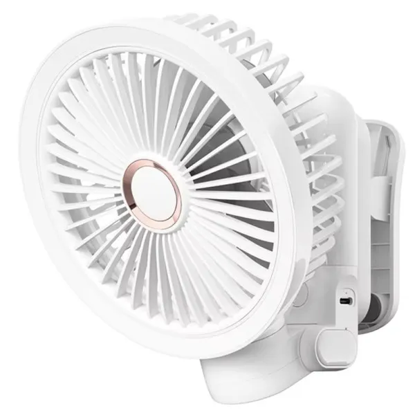 Портативный вентилятор GF12 с зажимом+LED 5400mAh — Белый — фото 1