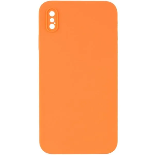 Silicone Case Square Full Camera Protective (AA) NOLOGO для Apple iPhone X / XS (5.8") — Оранжевый — фото 3