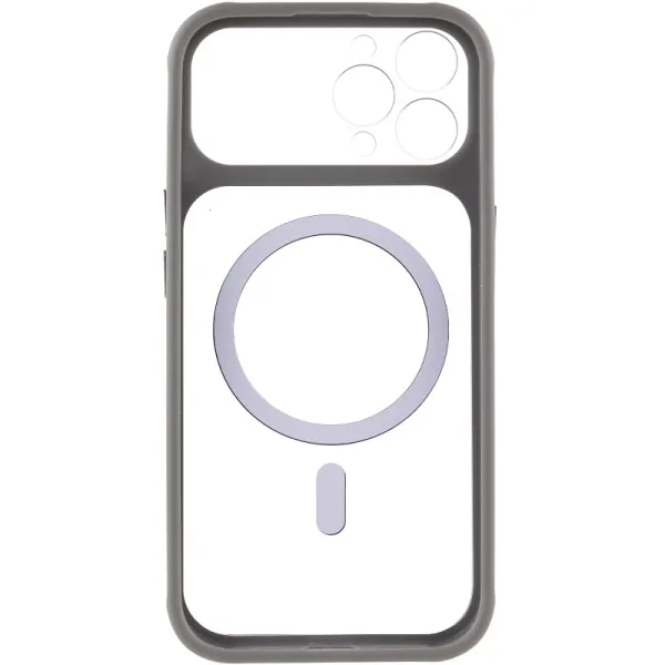 Чехол TPU+PC GETMAN Moon Clear with Magnetic Fit для Apple iPhone 12 Pro Max (6.7") — Серый — фото 3 Чехол TPU+PC GETMAN Moon Clear with Magnetic Fit для Apple iPhone 12 Pro Max (6.7") — Серый — фото 3