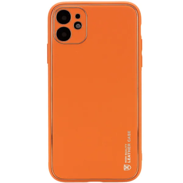 Кожаный чехол Xshield для Apple iPhone 12 (6.1") — Оранжевый — фото 1 Кожаный чехол Xshield для Apple iPhone 12 (6.1") — Оранжевый — фото 1