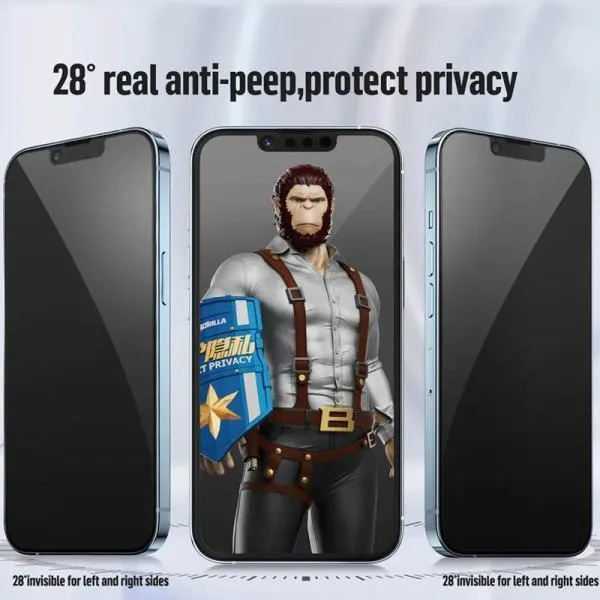 Защитное 2.5D стекло Blueo Full Cover Anti-Peep для Apple iPhone 13 Pro / 13 / 14 / 16e / 17e (6.1") — Черный — фото 2 Защитное 2.5D стекло Blueo Full Cover Anti-Peep для Apple iPhone 13 Pro / 13 / 14 / 16e / 17e (6.1") — Черный — фото 2