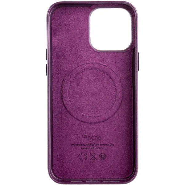 Шкіряний чохол Leather Case (AA Plus) with Magnetic Fit для Apple iPhone 13 Pro (6.1") — Марсала — фото 5 Шкіряний чохол Leather Case (AA Plus) with Magnetic Fit для Apple iPhone 13 Pro (6.1") — Марсала — фото 5