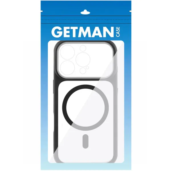 Чехол TPU+PC GETMAN Moon Clear with Magnetic Fit для Apple iPhone 14 Pro Max (6.7") — Черный — фото 2 Чехол TPU+PC GETMAN Moon Clear with Magnetic Fit для Apple iPhone 14 Pro Max (6.7") — Черный — фото 2
