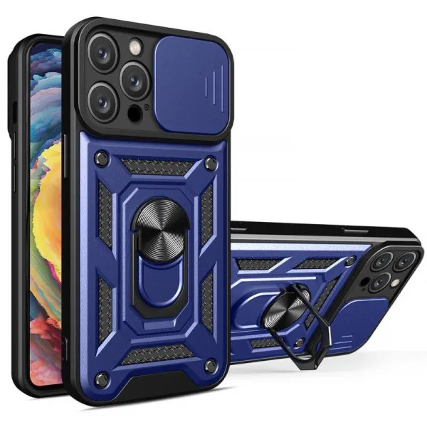 Чохол Ummi Camshield Serge Ring для Apple iPhone 14 Pro (6.1") — Синій Чохол Ummi Camshield Serge Ring для Apple iPhone 14 Pro (6.1") — Синій