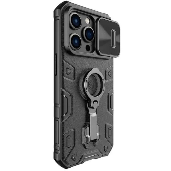 TPU+PC чохол Nillkin CamShield Armor Pro no logo (шторка на камеру) для Apple iPhone 14 Pro (6.1") — Чорний — фото 4 TPU+PC чохол Nillkin CamShield Armor Pro no logo (шторка на камеру) для Apple iPhone 14 Pro (6.1") — Чорний — фото 4