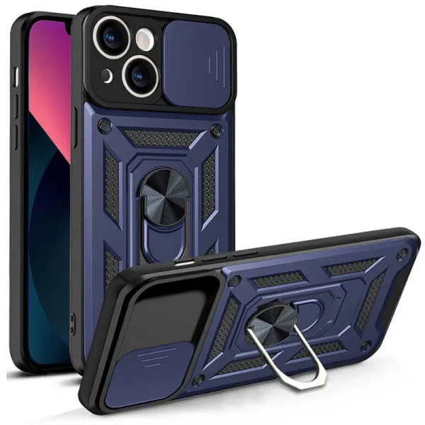 Чехол Ummi Camshield Serge Ring для Apple iPhone 14 (6.1") — Синий — фото 2 Чехол Ummi Camshield Serge Ring для Apple iPhone 14 (6.1") — Синий — фото 2