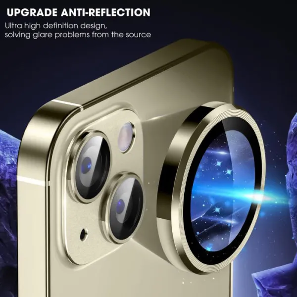 Защитное стекло Metal Classic на камеру (в упак.) для Apple iPhone 14 (6.1") / 14 Plus (6.7") — Золотой — фото 2 Защитное стекло Metal Classic на камеру (в упак.) для Apple iPhone 14 (6.1") / 14 Plus (6.7") — Золотой — фото 2