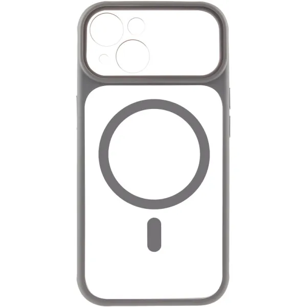 Чехол TPU+PC GETMAN Moon Clear with Magnetic Fit для Apple iPhone 14 (6.1") — Серый — фото 2 Чехол TPU+PC GETMAN Moon Clear with Magnetic Fit для Apple iPhone 14 (6.1") — Серый — фото 2