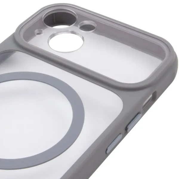 Чехол TPU+PC GETMAN Moon Clear with Magnetic Fit для Apple iPhone 14 (6.1") — Серый — фото 5 Чехол TPU+PC GETMAN Moon Clear with Magnetic Fit для Apple iPhone 14 (6.1") — Серый — фото 5