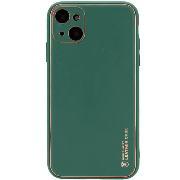 Кожаный чехол Xshield для Apple iPhone 14 Plus (6.7") — Зеленый — фото 1