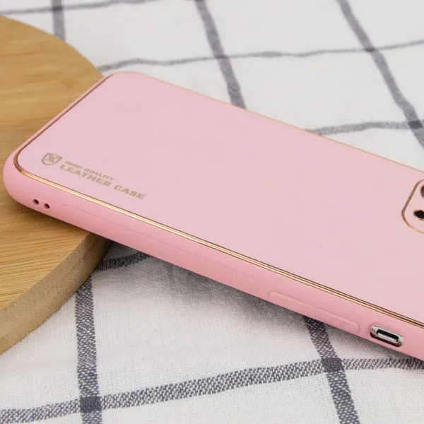 Кожаный чехол Xshield для Apple iPhone 14 Plus (6.7") — Розовый — фото 3