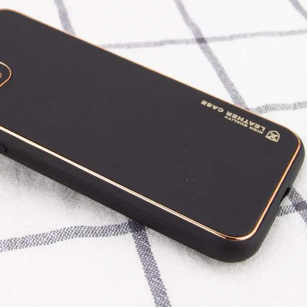 Кожаный чехол Xshield для Apple iPhone 14 Plus (6.7") — Черный — фото 1