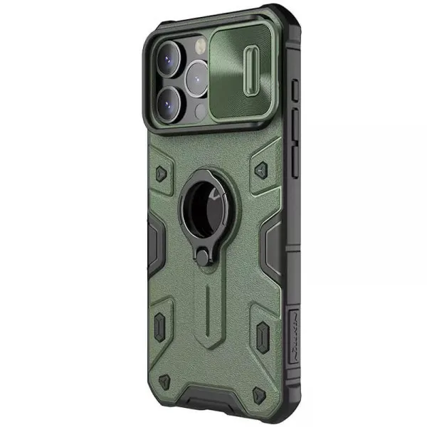 TPU+PC чехол Nillkin CamShield Armor (шторка на камеру) для Apple iPhone 15 Pro Max (6.7") — Зеленый — фото 5 TPU+PC чехол Nillkin CamShield Armor (шторка на камеру) для Apple iPhone 15 Pro Max (6.7") — Зеленый — фото 5