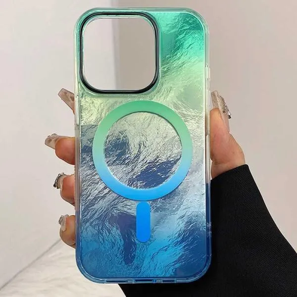 Чохол TPU Shiny Mountain Magnetic Fit для Apple iPhone 15 Pro (6.1") — Зелений — фото 2 Чохол TPU Shiny Mountain Magnetic Fit для Apple iPhone 15 Pro (6.1") — Зелений — фото 2