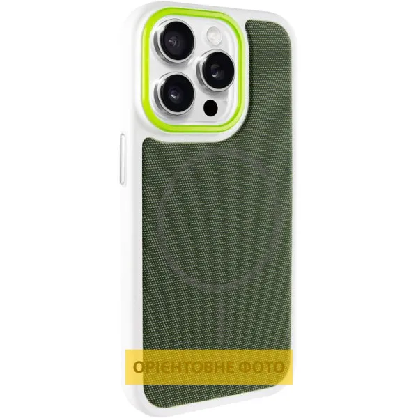 Чохол PC Textile Hybrid with Magnetic Fit для Apple iPhone 15 Pro (6.1") — Білий — фото 3 Чохол PC Textile Hybrid with Magnetic Fit для Apple iPhone 15 Pro (6.1") — Білий — фото 3