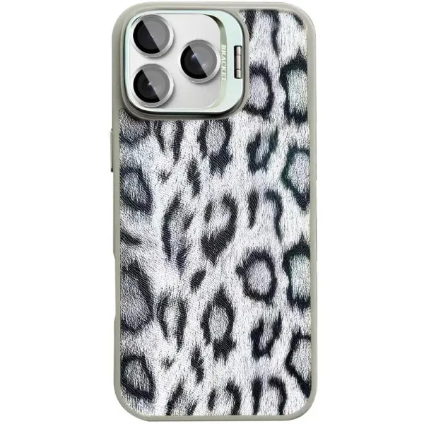 Чехол TPU+PC Wild Leopard with Magnetic Fit and Lens для Apple iPhone 15 Pro (6.1") — Серый — фото 5 Чехол TPU+PC Wild Leopard with Magnetic Fit and Lens для Apple iPhone 15 Pro (6.1") — Серый — фото 5