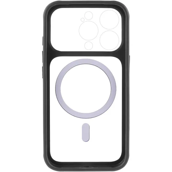 Чохол TPU+PC GETMAN Moon Clear with Magnetic Fit для Apple iPhone 15 Pro (6.1") — Чорний — фото 4 Чохол TPU+PC GETMAN Moon Clear with Magnetic Fit для Apple iPhone 15 Pro (6.1") — Чорний — фото 4
