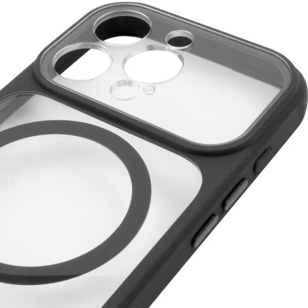 Чохол TPU+PC GETMAN Moon Clear with Magnetic Fit для Apple iPhone 15 Pro (6.1") — Чорний — фото 5 Чохол TPU+PC GETMAN Moon Clear with Magnetic Fit для Apple iPhone 15 Pro (6.1") — Чорний — фото 5