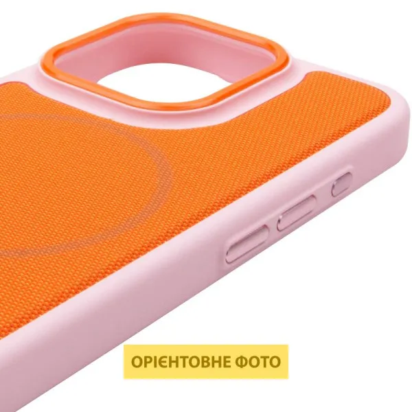 Чехол PC Textile Hybrid with Magnetic Fit для Apple iPhone 15 Pro (6.1") — Розовый — фото 2 Чехол PC Textile Hybrid with Magnetic Fit для Apple iPhone 15 Pro (6.1") — Розовый — фото 2