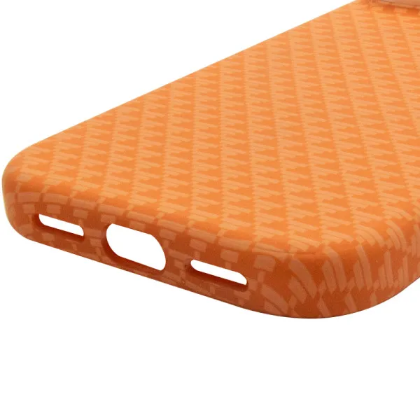 Чехол TPU+PC KVZV Triangular Pattern with Magnetic Fit для Apple iPhone 15 Pro (6.3") — Оранжевый — фото 3 Чехол TPU+PC KVZV Triangular Pattern with Magnetic Fit для Apple iPhone 15 Pro (6.3") — Оранжевый — фото 3