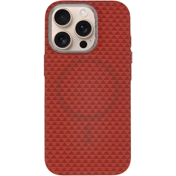 Чехол TPU+PC KVZV Triangular Pattern with Magnetic Fit для Apple iPhone 15 Pro (6.3") — Красный — фото 1 Чехол TPU+PC KVZV Triangular Pattern with Magnetic Fit для Apple iPhone 15 Pro (6.3") — Красный — фото 1