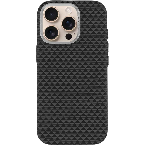 Чехол TPU+PC KVZV Triangular Pattern with Magnetic Fit для Apple iPhone 15 Pro (6.3") — Черный — фото 2 Чехол TPU+PC KVZV Triangular Pattern with Magnetic Fit для Apple iPhone 15 Pro (6.3") — Черный — фото 2