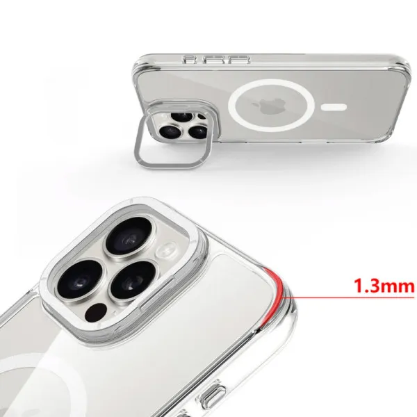 Чехол TPU Space Case Apex with Magnetic Fit для Apple iPhone 15 Pro (6.1") — Серебряный — фото 3 Чехол TPU Space Case Apex with Magnetic Fit для Apple iPhone 15 Pro (6.1") — Серебряный — фото 3