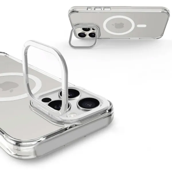 Чехол TPU Space Case Apex with Magnetic Fit для Apple iPhone 15 Pro (6.1") — Серебряный — фото 5 Чехол TPU Space Case Apex with Magnetic Fit для Apple iPhone 15 Pro (6.1") — Серебряный — фото 5