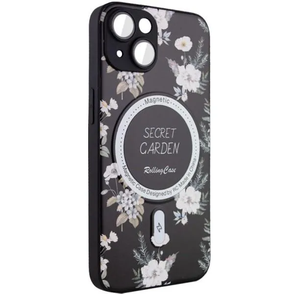 TPU+PC чехол Secret Garden with Magnetic Fit для Apple iPhone 15 (6.1") — Черный — фото 2 TPU+PC чехол Secret Garden with Magnetic Fit для Apple iPhone 15 (6.1") — Черный — фото 2