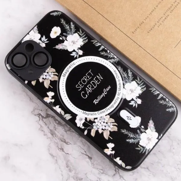 TPU+PC чехол Secret Garden with Magnetic Fit для Apple iPhone 15 (6.1") — Черный — фото 4 TPU+PC чехол Secret Garden with Magnetic Fit для Apple iPhone 15 (6.1") — Черный — фото 4