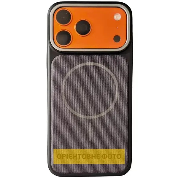 Чохол PC Textile Hybrid with Magnetic Fit для Apple iPhone 15 (6.1") — Чорний Чохол PC Textile Hybrid with Magnetic Fit для Apple iPhone 15 (6.1") — Чорний