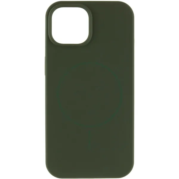 Чехол Silk Full Protective (AA) NO LOGO with Magnetic Fit для Apple iPhone 15 (6.1") — Зеленый — фото 2 Чехол Silk Full Protective (AA) NO LOGO with Magnetic Fit для Apple iPhone 15 (6.1") — Зеленый — фото 2