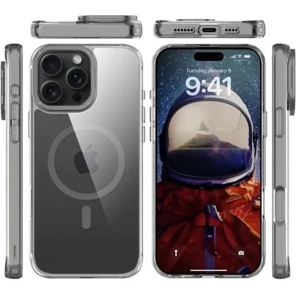 Чехол TPU Space Case Apex with Magnetic Fit для Apple iPhone 16 Pro Max (6.9") — Серый — фото 2 Чехол TPU Space Case Apex with Magnetic Fit для Apple iPhone 16 Pro Max (6.9") — Серый — фото 2
