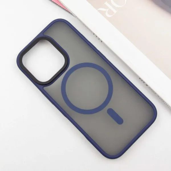 TPU+PC чохол Metal Buttons with Magnetic Fit для Apple iPhone 16 Pro Max (6.9") — Синій — фото 2 TPU+PC чохол Metal Buttons with Magnetic Fit для Apple iPhone 16 Pro Max (6.9") — Синій — фото 2