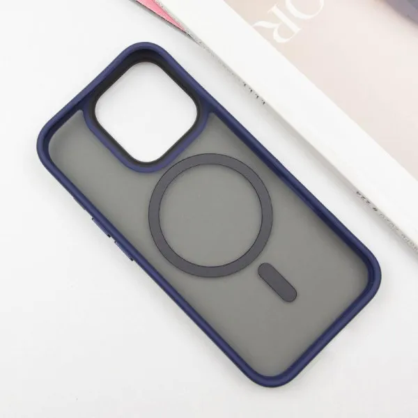 TPU+PC чохол Metal Buttons with Magnetic Fit для Apple iPhone 16 Pro Max (6.9") — Синій — фото 3 TPU+PC чохол Metal Buttons with Magnetic Fit для Apple iPhone 16 Pro Max (6.9") — Синій — фото 3