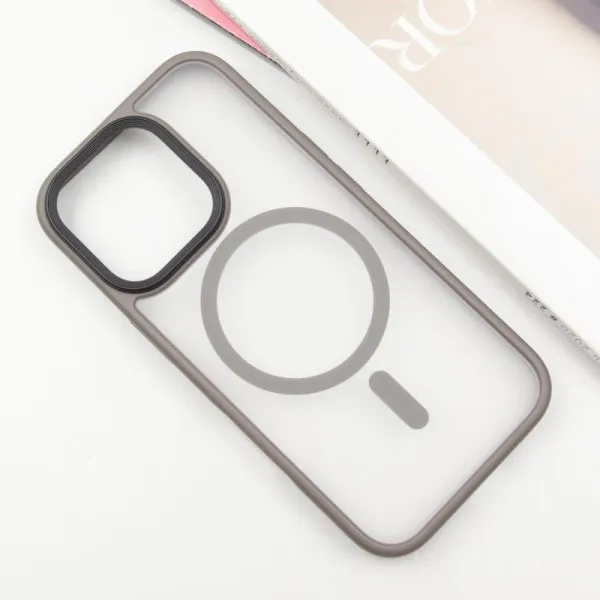 TPU+PC чохол Metal Buttons with Magnetic Fit для Apple iPhone 16 Pro Max (6.9") — Сірий — фото 2 TPU+PC чохол Metal Buttons with Magnetic Fit для Apple iPhone 16 Pro Max (6.9") — Сірий — фото 2
