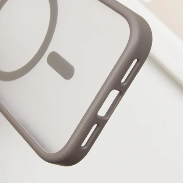 TPU+PC чохол Metal Buttons with Magnetic Fit для Apple iPhone 16 Pro Max (6.9") — Сірий — фото 5 TPU+PC чохол Metal Buttons with Magnetic Fit для Apple iPhone 16 Pro Max (6.9") — Сірий — фото 5