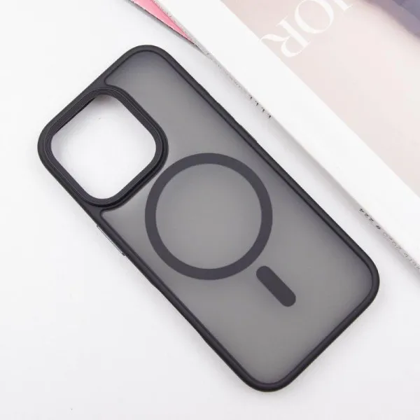 TPU+PC чохол Metal Buttons with Magnetic Fit для Apple iPhone 16 Pro Max (6.9") — Чорний — фото 2 TPU+PC чохол Metal Buttons with Magnetic Fit для Apple iPhone 16 Pro Max (6.9") — Чорний — фото 2